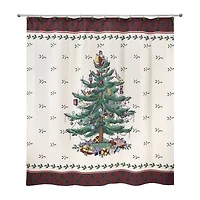 Spode Christmas Tree Tartan Shower Curtain