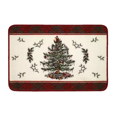 Spode Christmas Tree Tartan Bath Rug