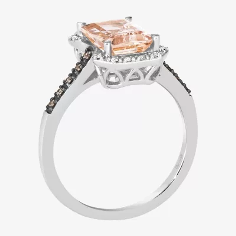Le Vian® Grand Sample Sale™ Ring featuring 1 3/4 CT. Peach Morganite™ 1/10 CT. Chocolate Diamonds® 1/15 CT. Nude Diamonds™ set in 14K Vanilla Gold®