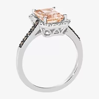 Le Vian® Grand Sample Sale™ Ring featuring 1 3/4 CT. Peach Morganite™ 1/10 CT. Chocolate Diamonds® 1/15 CT. Nude Diamonds™ set in 14K Vanilla Gold®