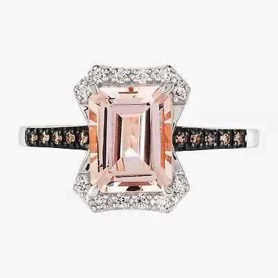 Le Vian® Grand Sample Sale™ Ring featuring 1 3/4 CT. Peach Morganite™ 1/10 CT. Chocolate Diamonds® 1/15 CT. Nude Diamonds™ set in 14K Vanilla Gold®
