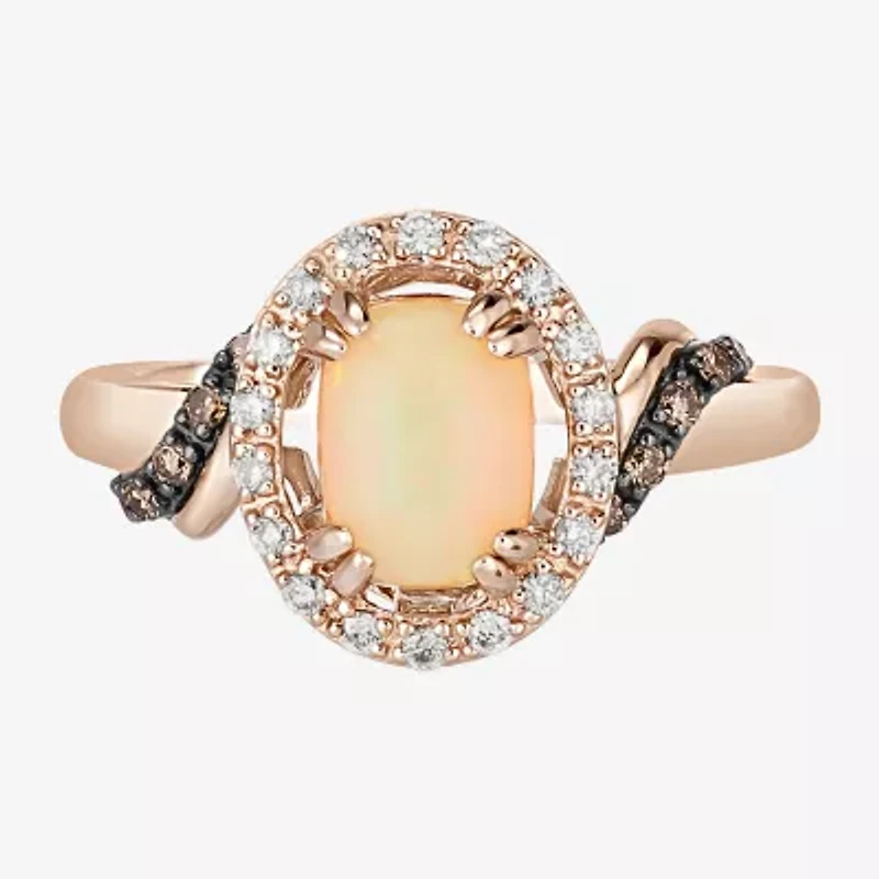 Le Vian® Grand Sample Sale™ Ring featuring /8 CT. Neopolitan Opal™ 1/ CT. Chocolate Diamonds® 1/8 CT. Nude Diamonds™ set in 14K Strawberry Gold