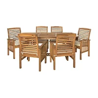 Walker Edison Willard Collection 7-pc. Weather Resistant Dining Set