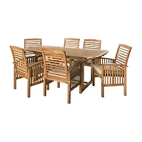 Walker Edison Willard Collection 7-pc. Weather Resistant Dining Set