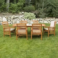 Walker Edison Willard Collection 7-pc. Weather Resistant Dining Set