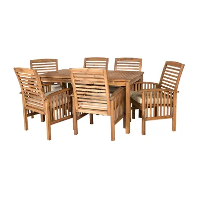 Walker Edison Willard Patio Collection 7-pc. Weather Resistant Dining Set
