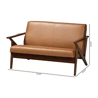 Bianca Living Room Collection Curved Slope-Arm Loveseat