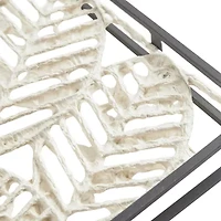 Madison Park Paper Cloaked Leaves Framed Metal Wall Art
