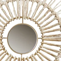 Madison Park Ella Round Natural Fiber And Mirror 3-pc. Wall Art Set