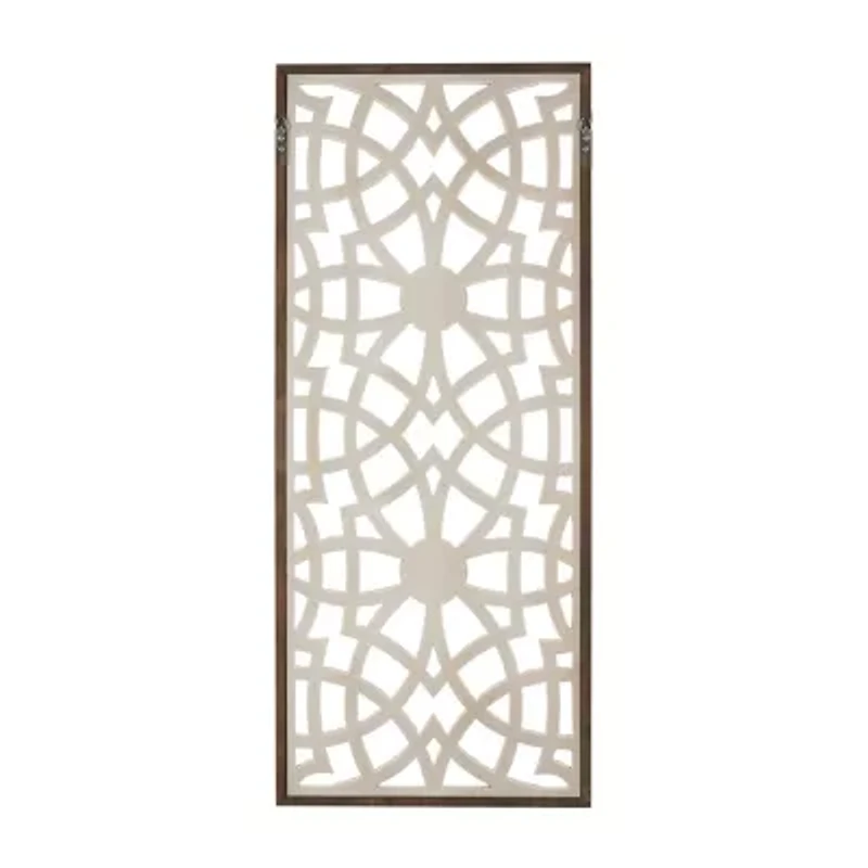 Madison Park Damask Geometric Two-Tone Wood Wall Art