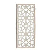 Madison Park Damask Geometric Two-Tone Wood Wall Art