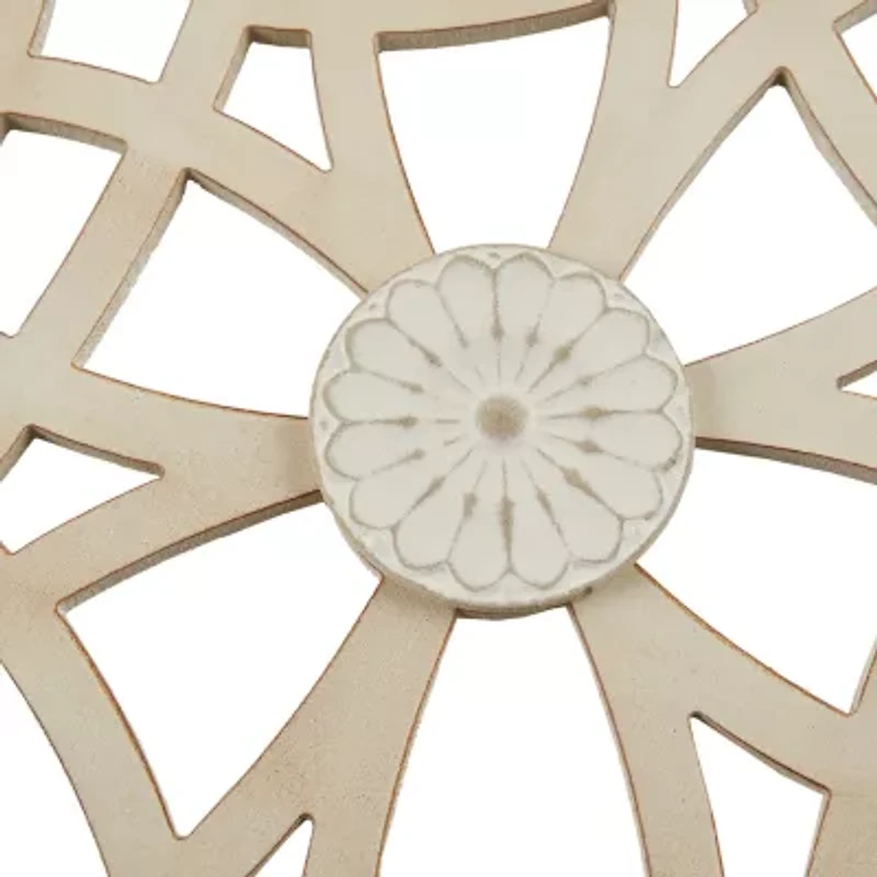 Madison Park Damask Geometric Two-Tone Wood Wall Art