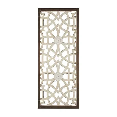 Madison Park Damask Geometric Two-Tone Wood Wall Art