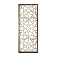 Madison Park Damask Geometric Two-Tone Wood Wall Art