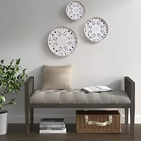 Madison Park Medallion White Floral Carved Wood 3-pc. Framed Wall Art Set
