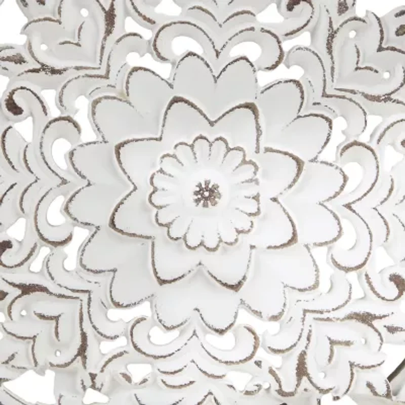 Madison Park Medallion White Floral Carved Wood 3-pc. Framed Wall Art Set