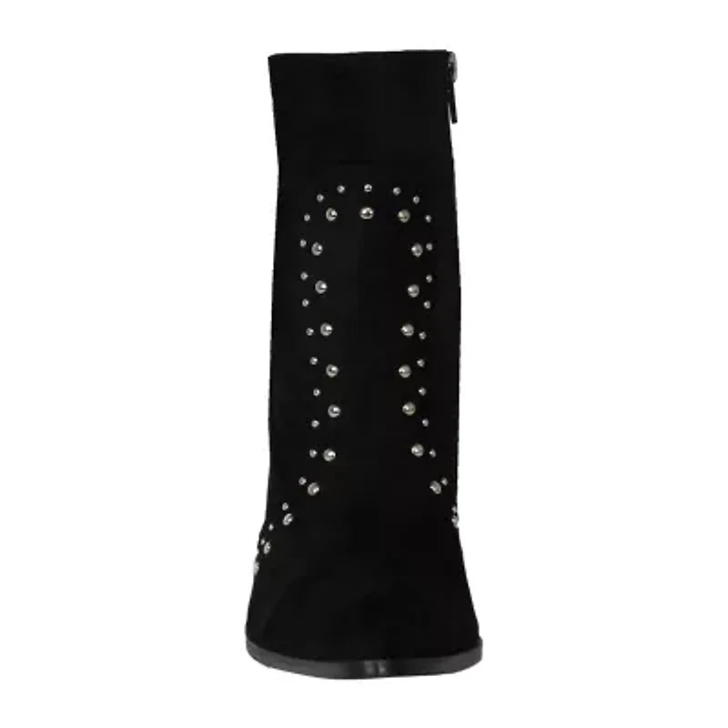 Yoki Womens Blonde Stacked Heel Booties