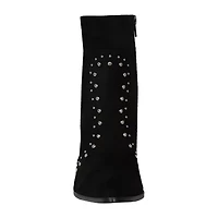 Yoki Womens Blonde Stacked Heel Booties