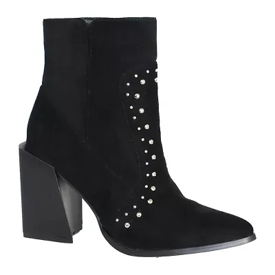Yoki Womens Blonde Stacked Heel Booties