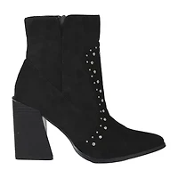Yoki Womens Blonde Stacked Heel Booties