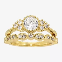 Sparkle Allure Womens Cubic Zirconia Pure Silver Over Brass Moon Bridal Set