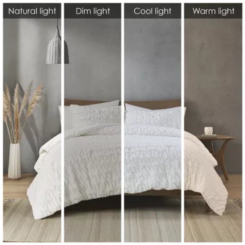 Madison Park Dakota Faux Fur Down Alternative Extra Weight Comforter Set