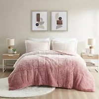Intelligent Design Ella Ombre Shaggy Long Faux Fur Comforter Set