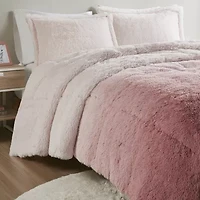 Intelligent Design Ella Ombre Shaggy Long Faux Fur Comforter Set