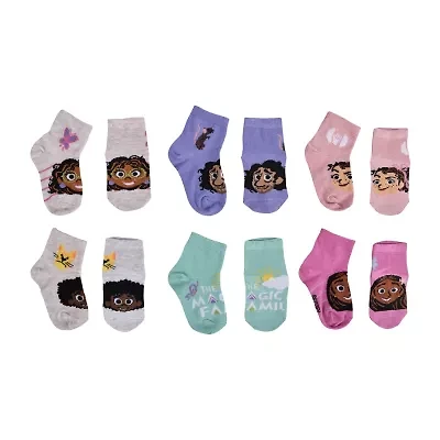 Encanto Toddler Girls Multi-Pack 6 Pair Quarter Ankle Socks