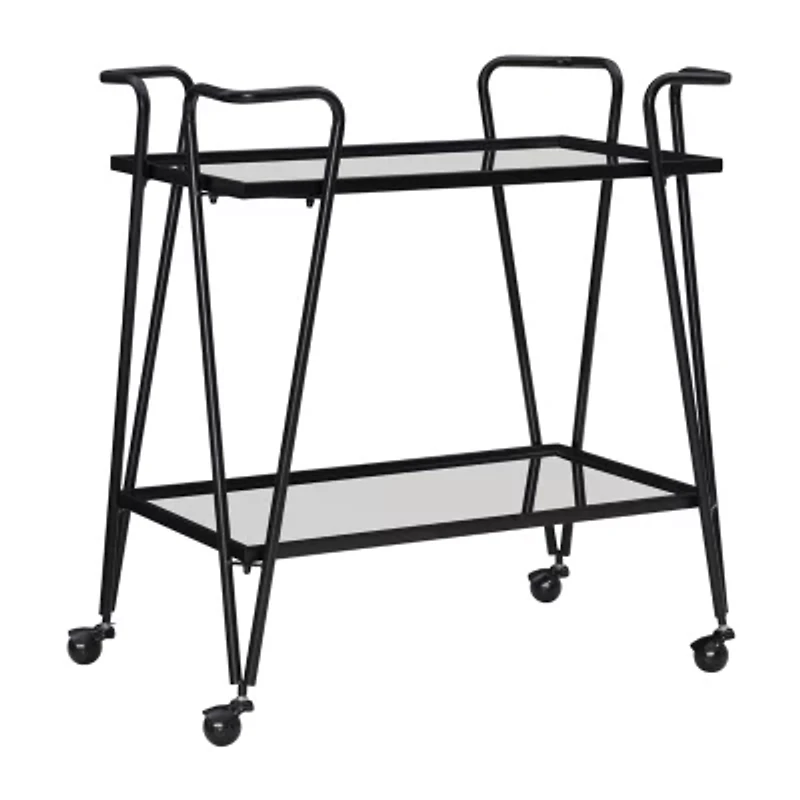 Hera Glass-Top Bar Cart