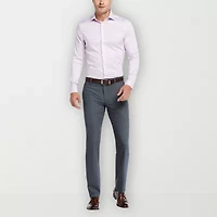Savane Stretch Twill Mens Slim Fit Dress Flat Front Pant