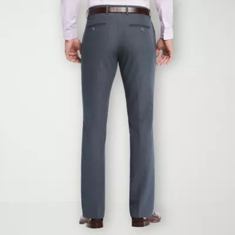 Savane Stretch Twill Mens Slim Fit Dress Flat Front Pant