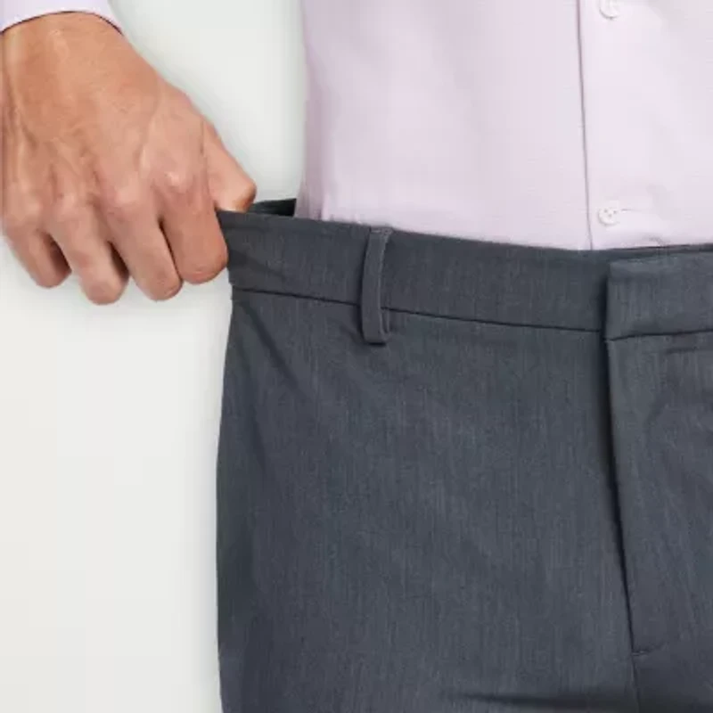 Savane Stretch Twill Mens Slim Fit Dress Flat Front Pant