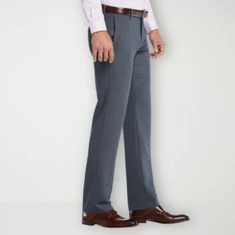Savane Stretch Twill Mens Slim Fit Dress Flat Front Pant
