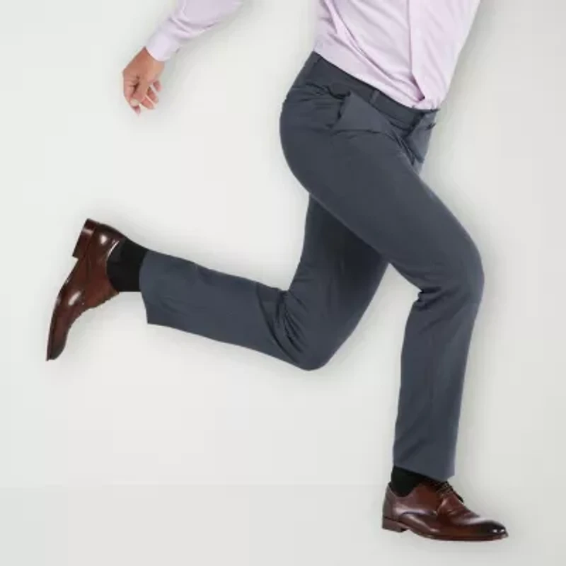 Savane Stretch Twill Mens Slim Fit Dress Flat Front Pant