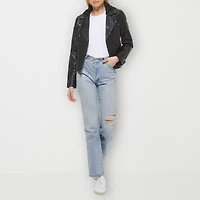 Levi's® Womens Faux Leather Hooded Motorcycle Jacket