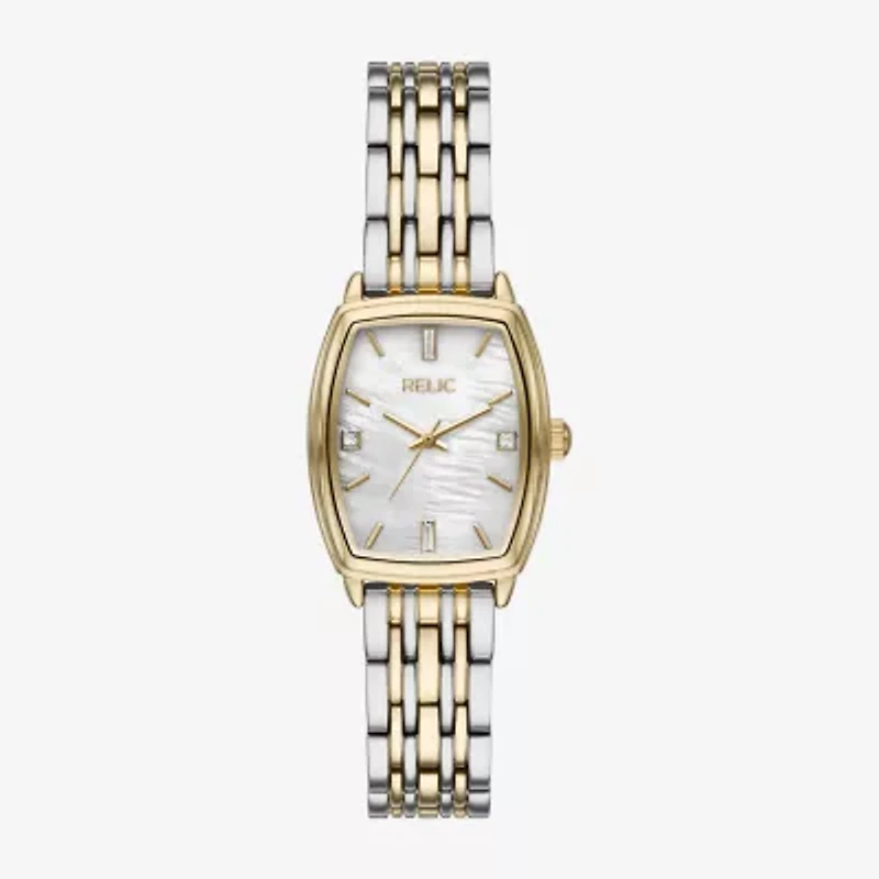 Relic By Fossil Womens Two Tone Bracelet Watch Zr34659