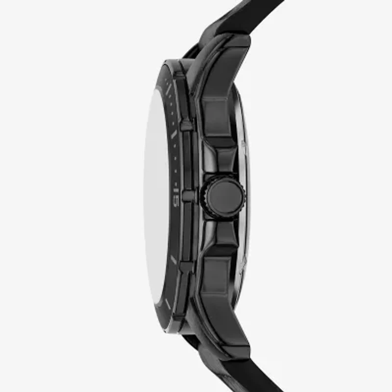 Relic By Fossil Mens Automatic Black Leather Strap Watch Zr16034