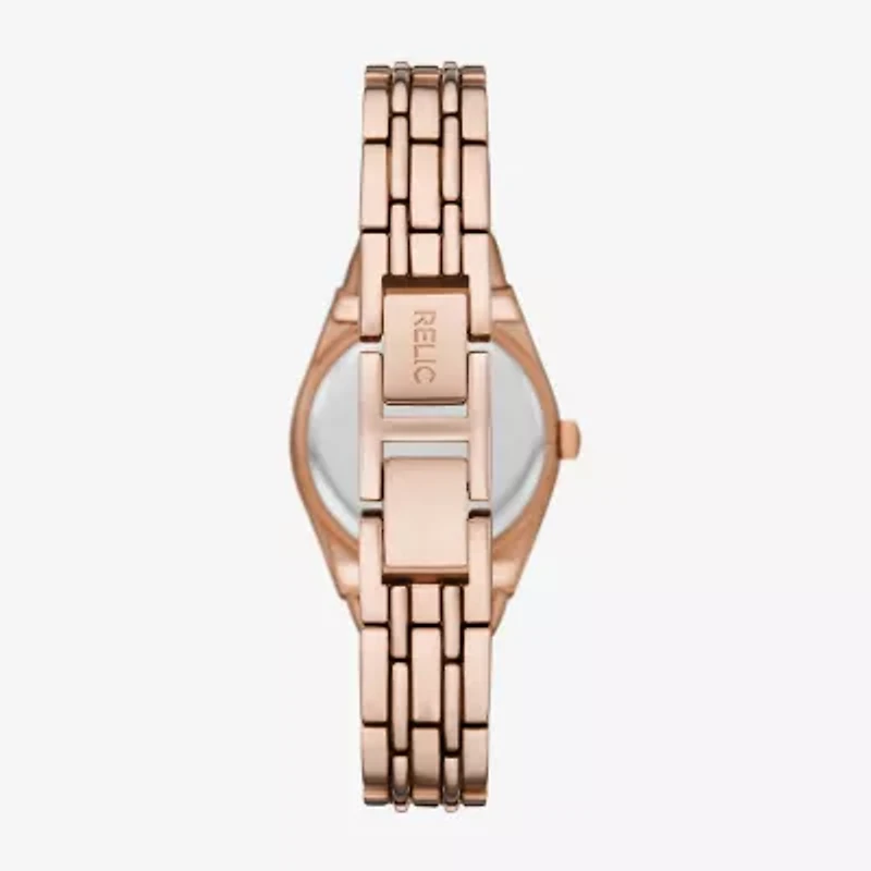Relic By Fossil Womens Rose Goldtone Bracelet Watch Zr12671