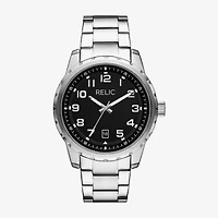 Relic By Fossil Mens Silver Tone Stainless Steel Bracelet Watch Zr16038