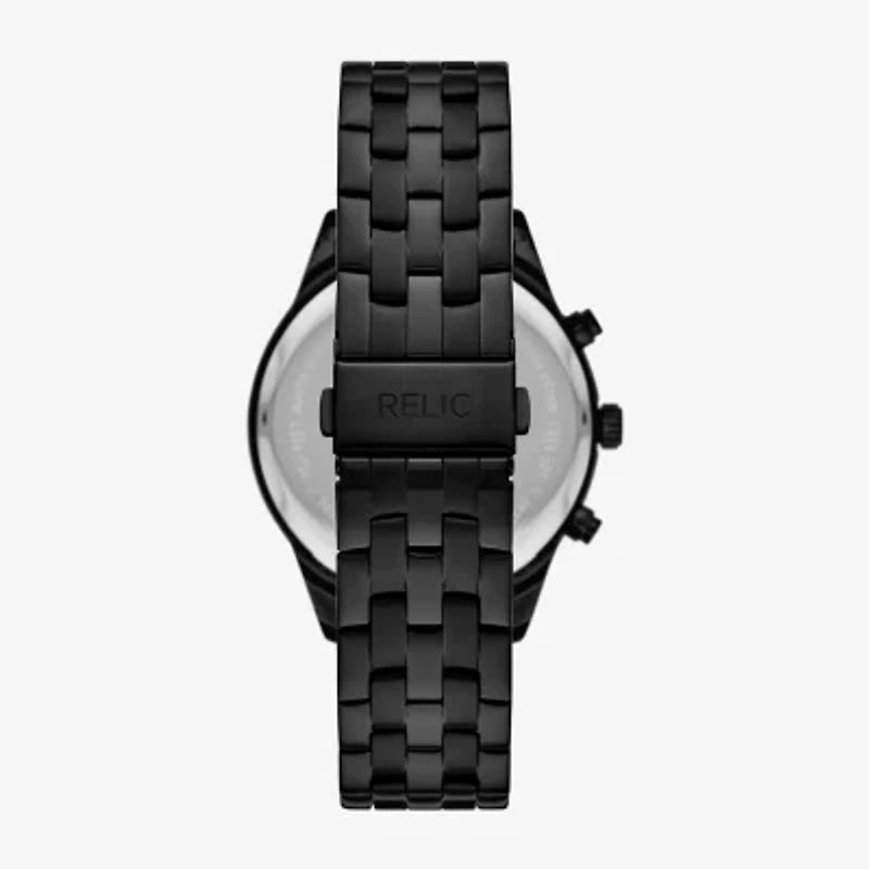 Relic By Fossil Mens Black Stainless Steel Bracelet Watch Zr16040