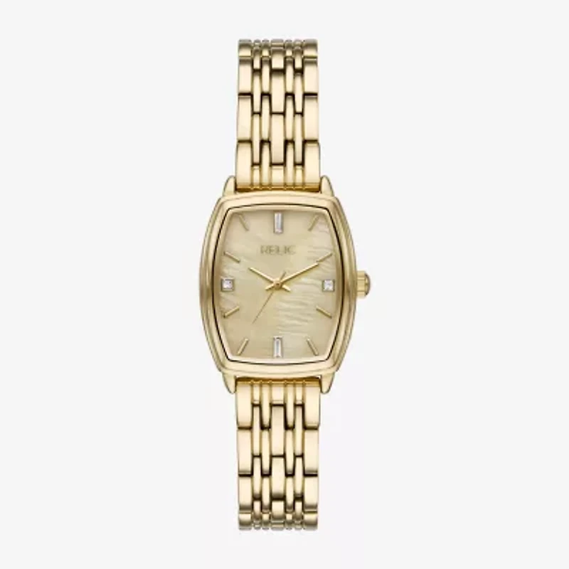 Relic By Fossil Mens Gold Tone Bracelet Watch Zr34658