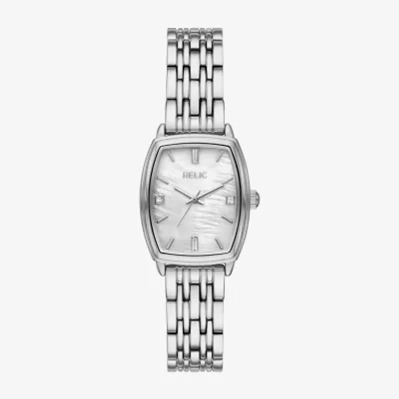 Relic By Fossil Womens Silver Tone Bracelet Watch Zr34660