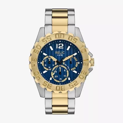Relic By Fossil Mens Two Tone Stainless Steel Bracelet Watch Zr16035