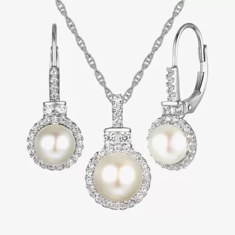 Womens Dyed White Cultured Freshwater Pearl Sterling Silver 2-pc. Jewelry Set
