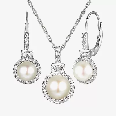 Womens Dyed White Cultured Freshwater Pearl Sterling Silver 2-pc. Jewelry Set