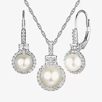 Womens Dyed White Cultured Freshwater Pearl Sterling Silver 2-pc. Jewelry Set