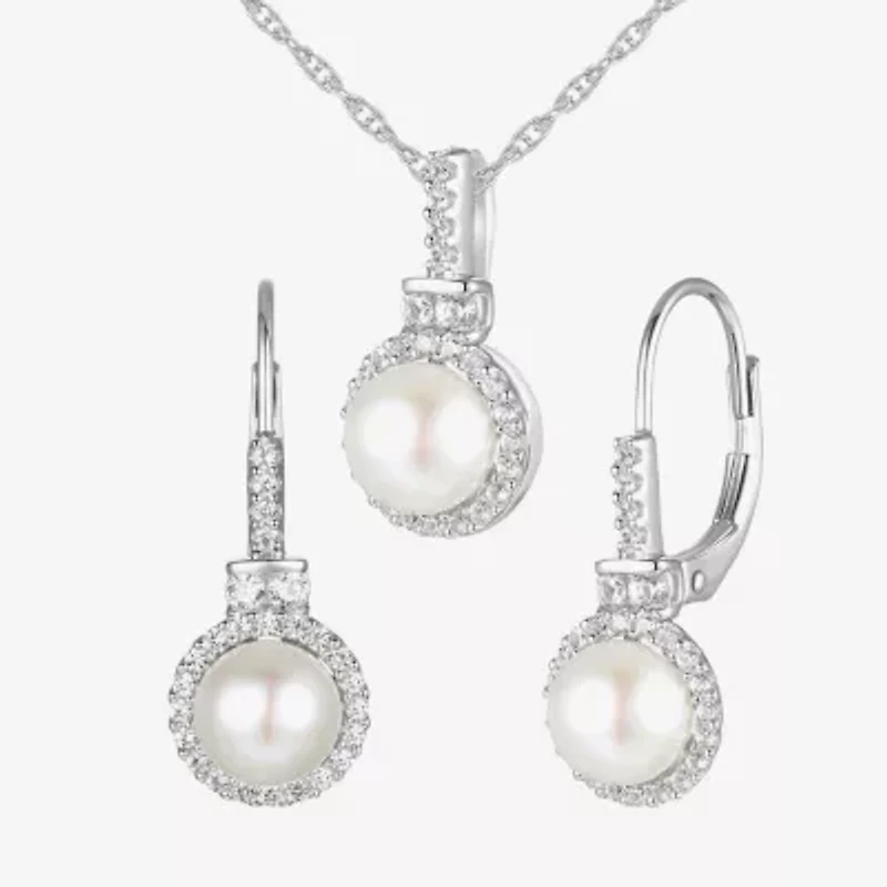 Womens Dyed White Cultured Freshwater Pearl Sterling Silver 2-pc. Jewelry Set
