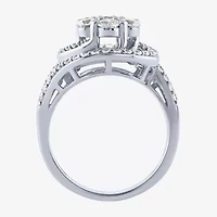 Diamond Blossom (G / Si2) Womens 2 CT. T.W. Lab Grown White 10K Gold Cluster Side Stone Cocktail Ring
