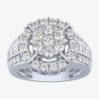 Diamond Blossom (G / Si2) Womens 2 CT. T.W. Lab Grown White 10K Gold Round Cocktail Ring